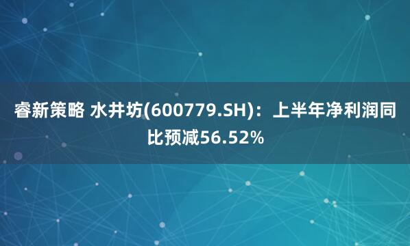 睿新策略 水井坊(600779.SH)：上半年净利润同比预减56.52%